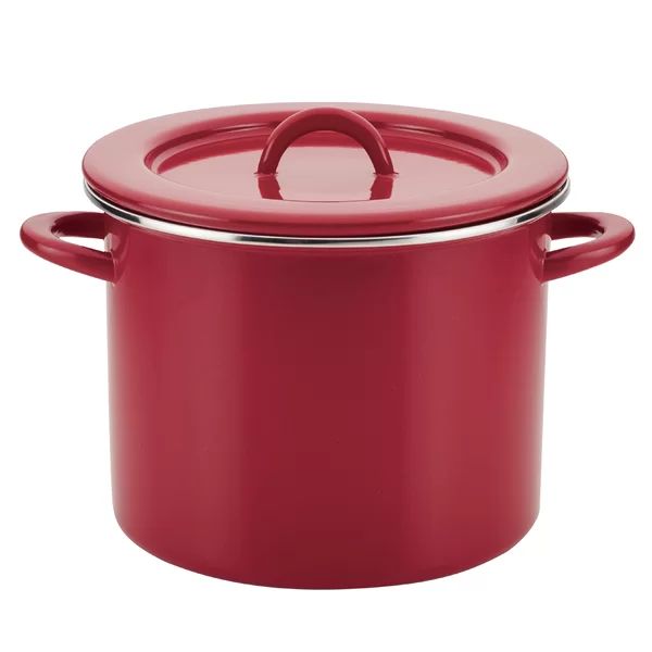 Red Shimmer Rachael Ray Create Delicious Enamel on Steel Stockpot, 12-Quart (Part number: 47626) | Wayfair North America
