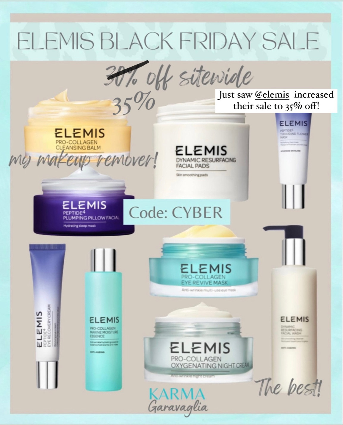 Best of Black Friday Deals, Elemis Black Friday Sale, 35% off sitewide, code: CYBER, Black Friday Sale, Cyber Monday Sale, Elemis favorites, best cleansing balm to remove all my makeup, @elemis #elemisbestsellers #beautyfavorites #skincaremusthaves #beautymusthaves 

Follow me @karmagaravaglia for more fashion finds, beauty faves, lifestyle, home decor, sales and more! So glad you’re here!! XO!!

#LTKHoliday #LTKGiftGuide #LTKCyberweek