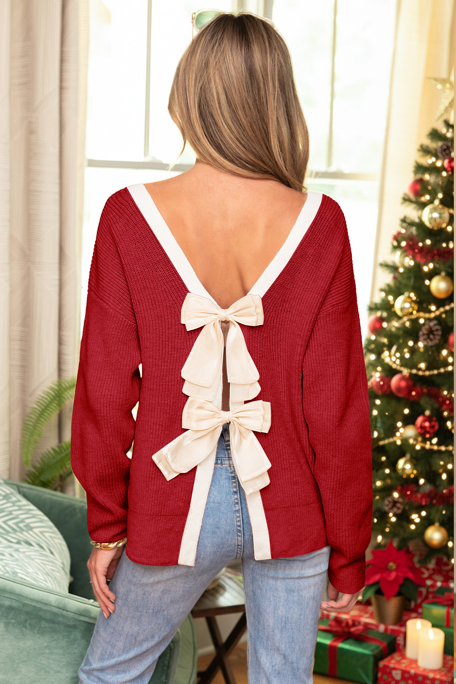 Warm & Bright Red Sweater - S | Cupshe US