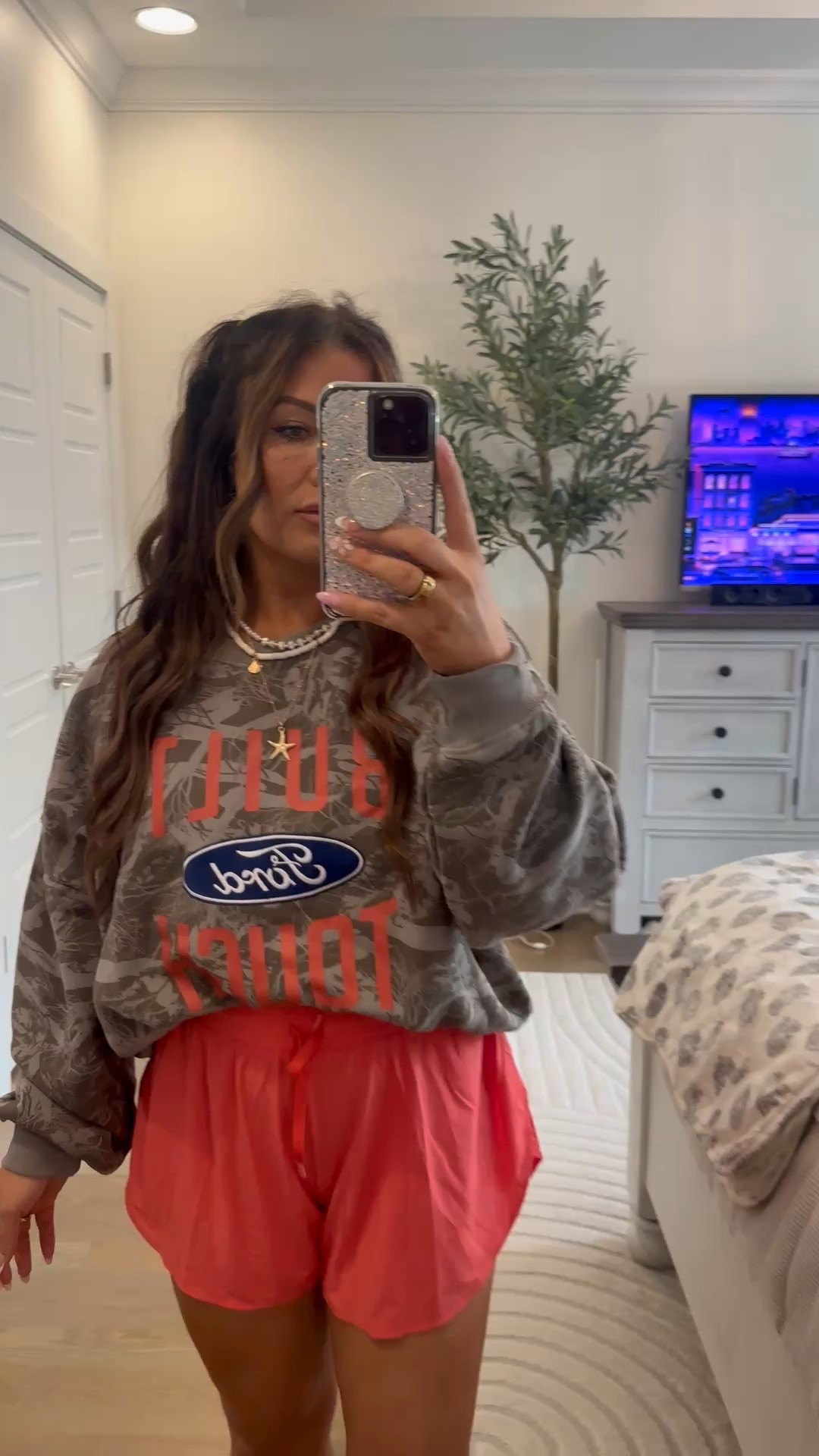 Today’s target ootd! Wearing XL in sweatshirt and medium shorts 

#target #targetfashion 

#LTKFindsUnder50 #LTKStyleTip #LTKMidsize