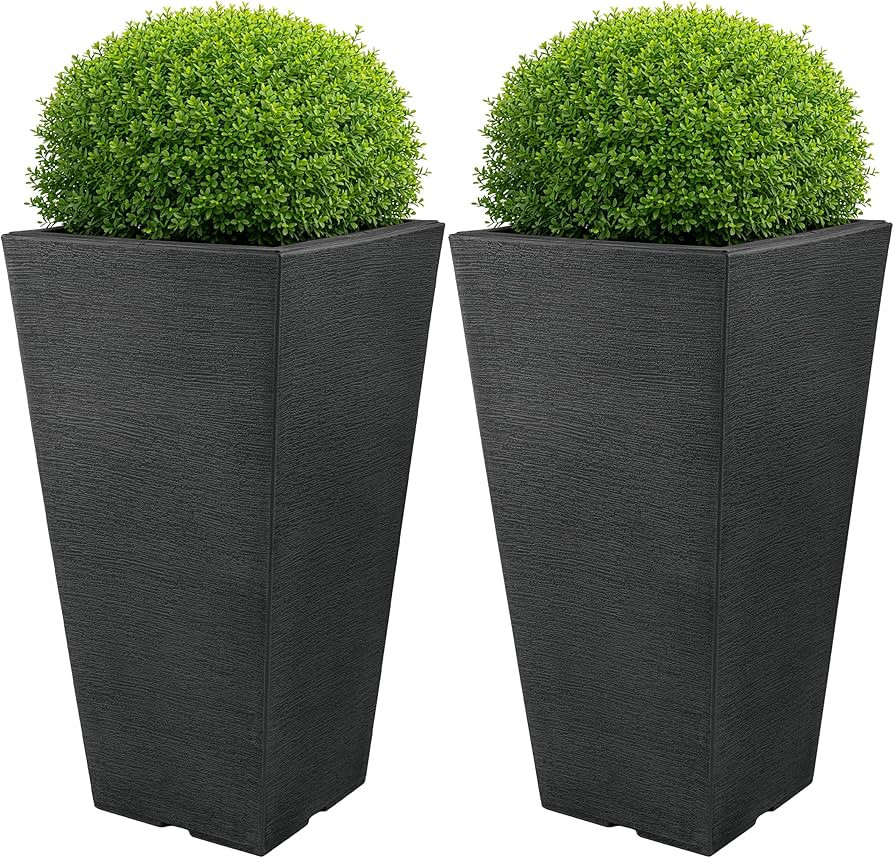 Large Outdoor Planters 2-Pack - 22.4-Inch Tall Planters for Outdoor Plants or Indoor Pots for Pla... | Amazon (US)