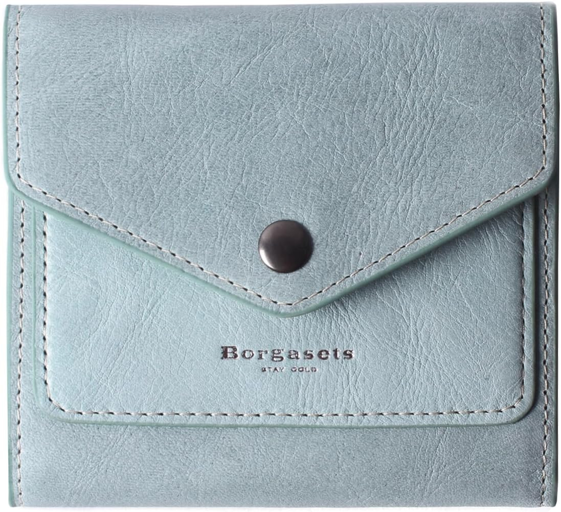 Borgasets Small Wallet for Women Genuine Leather RFID Blocking Card Holder Organizer Pocket Compa... | Amazon (US)