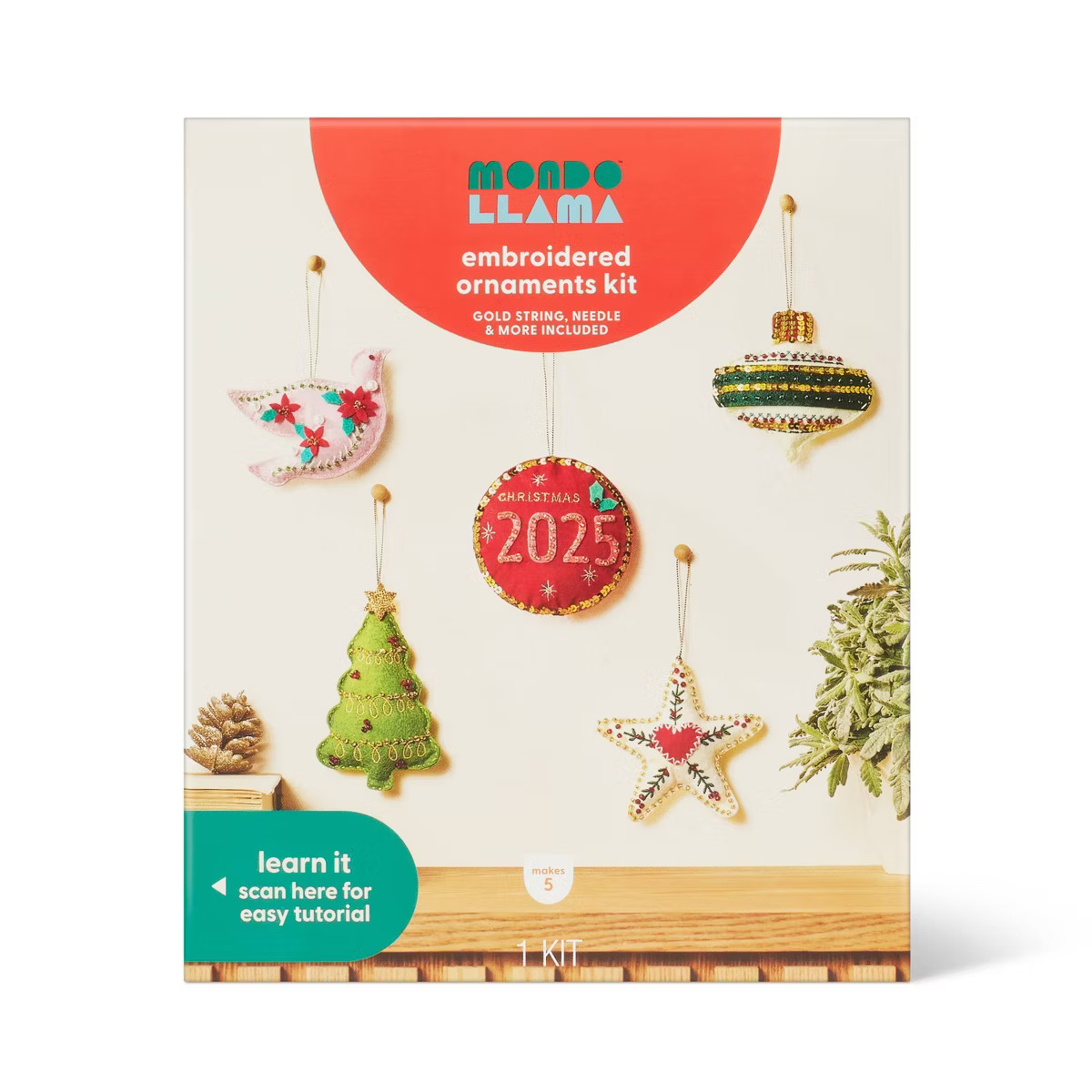 Christmas Craft 5ct Felt Ornaments Embroidery Kit - Mondo Llama™ | Target