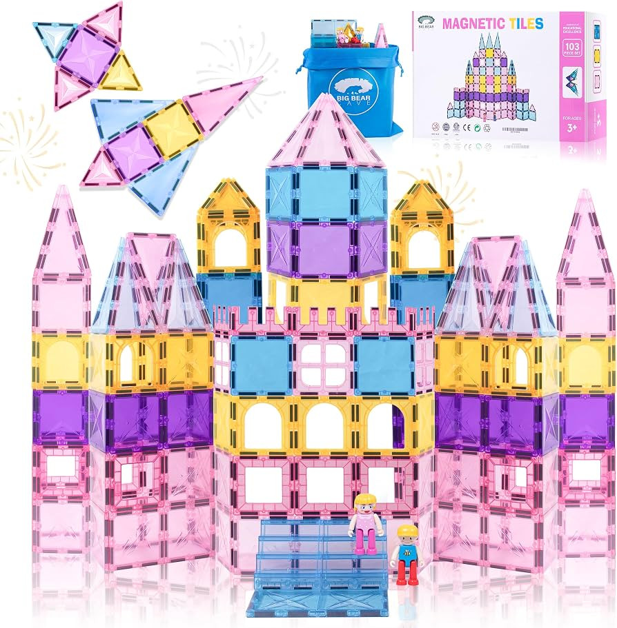 Magnet Tiles Building Blocks – 3D STEM Educational Magnetic Tiles Building Blocks Toddler Boy G... | Amazon (US)