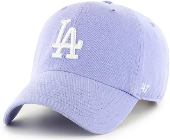 '47 Los Angeles Dodgers Mens Womens Clean Up Adjustable Strapback Lavendar Hat with White Logo | Amazon (US)