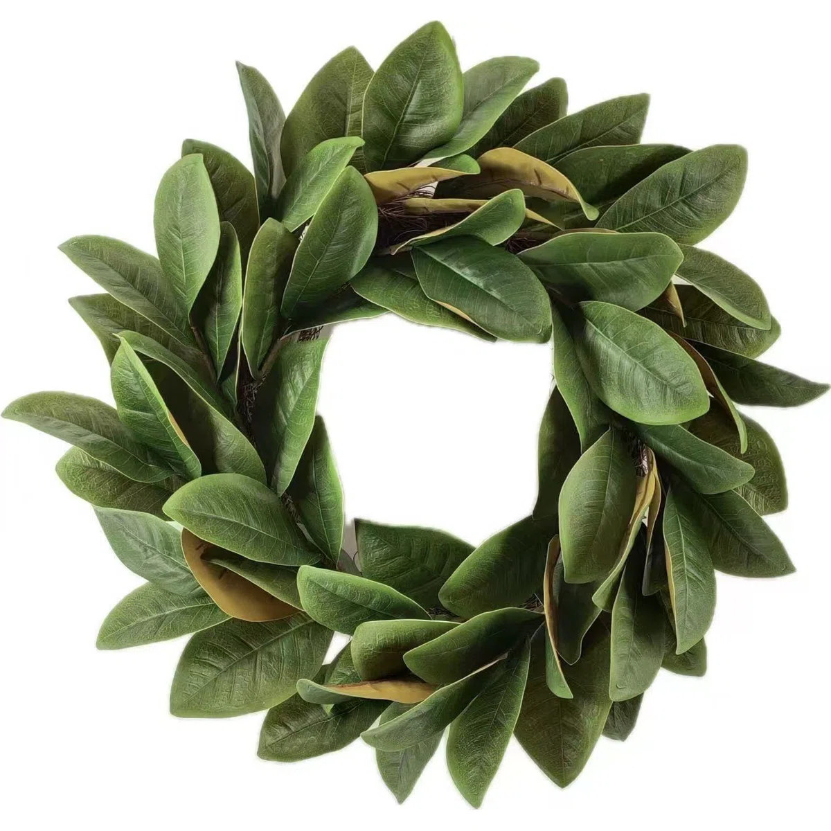 20" Artificial Farmhouse Blossom Cluster Greenery Magnolia Leaves Everyday Front Door Wreath | Wayfair North America