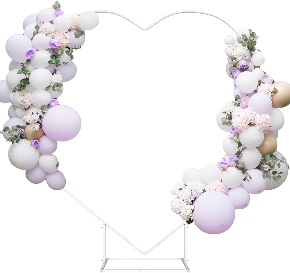 Heart Shape Balloon Arch, Balloon Arch Stand, 6.6ft Heart Arch Backdrop Stand, Metal Wedding Arch... | Amazon (US)