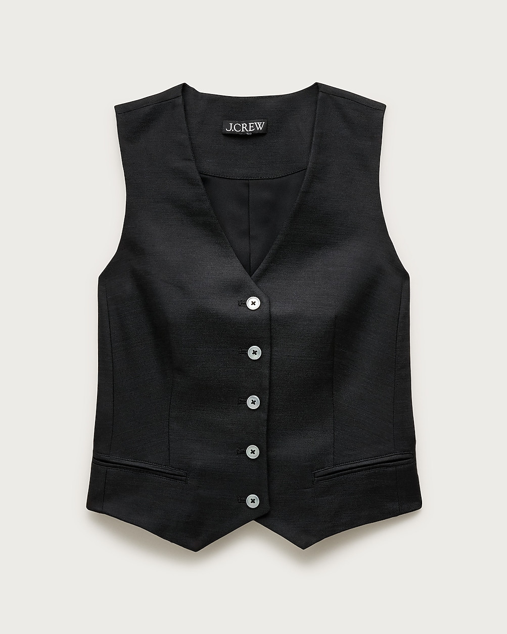 Shrunken V-neck vest top in Gramercy linen blend | J. Crew US
