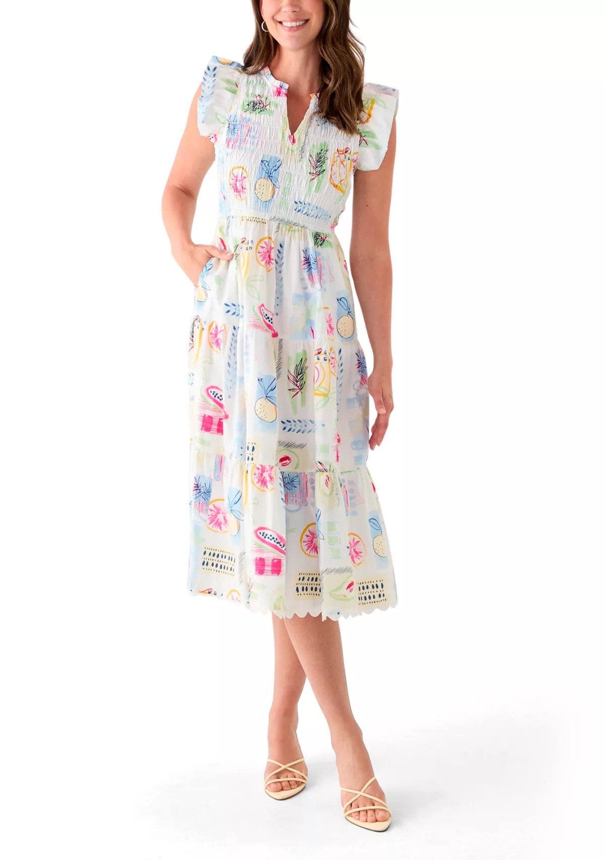 Crown & Ivy™Women's Smocked Split Neck Dress | Belk