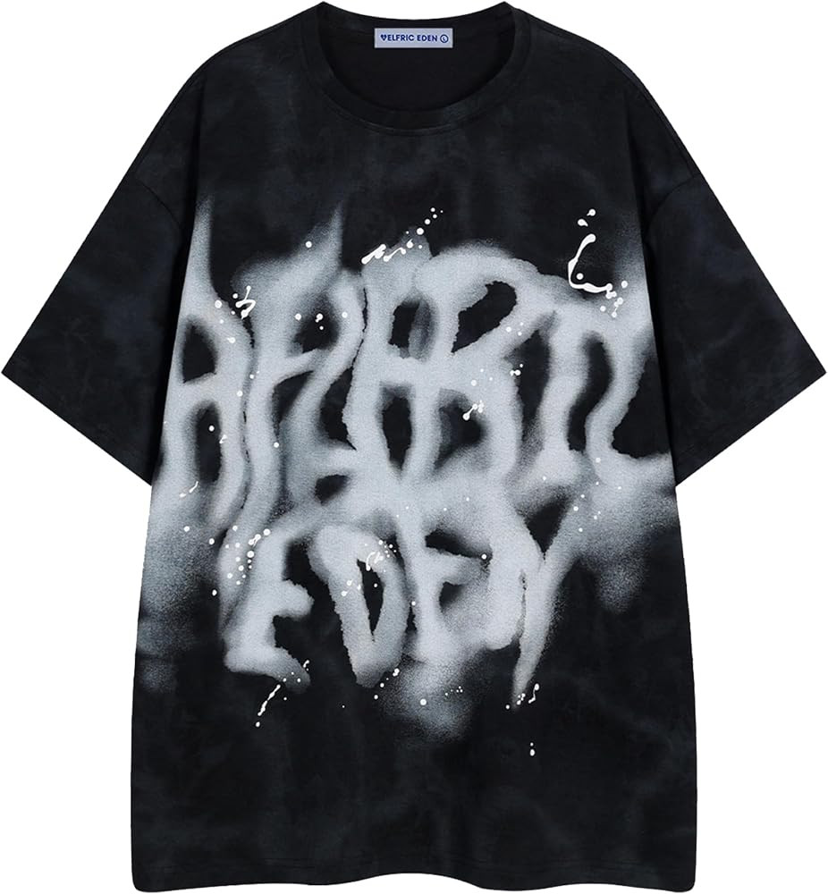 Aelfric Eden Mens Graphic Tee Shirts Oversized Baggy Loose Cotton T-Shirt Streetwear Casual Summe... | Amazon (US)