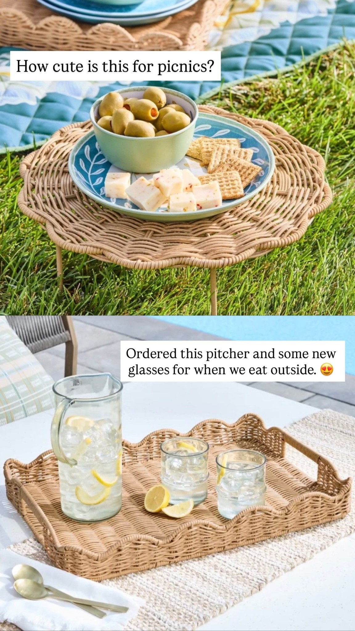 This wicker tray is so cute along with the picture and glasses. So many good Walmart, new arrivals! ￼

#LTKSeasonal #LTKSaleAlert #LTKHome