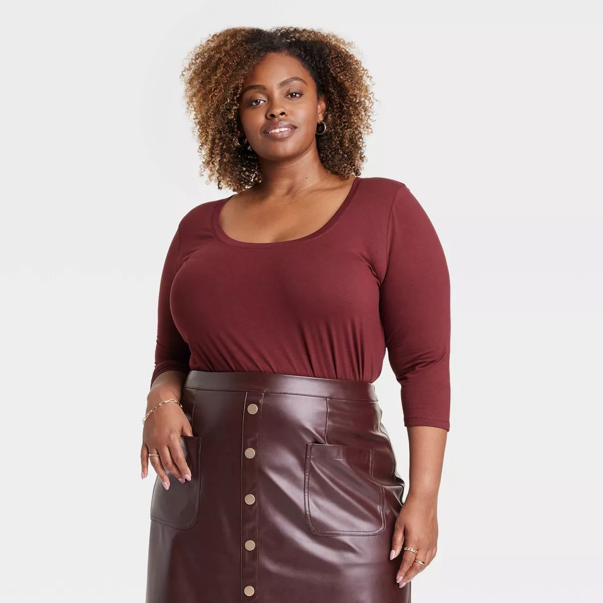 Women's Elbow Sleeve Tunic T-Shirt - Ava & Viv™ | Target