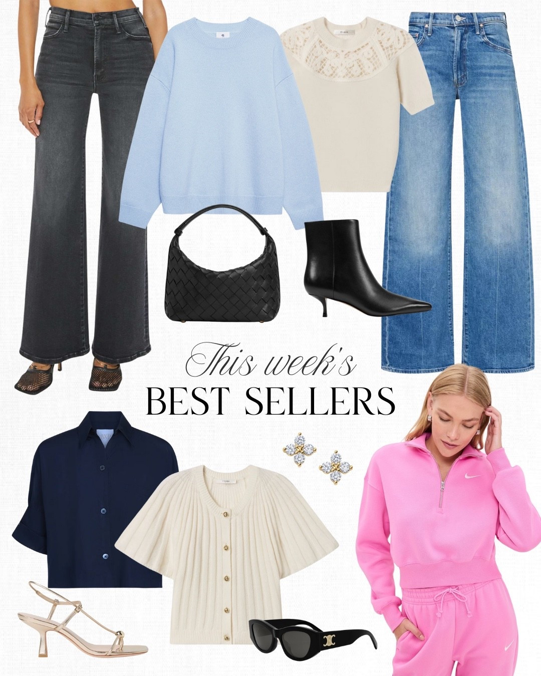 Top 10 Best Sellers: Frame has some of the cutest new sweaters and I just picked up this crochet sweater and this flutter sleeve cardigan. I can't say enough good things about this TWP button-up! It's so versatile and works for everyone... even my daughter stole this light blue one from my closet. I love anything pink and just bought this half-zip sweatshirt that I've been wearing nonstop.

#LTKFindsUnder100 #LTKGiftGuide #LTKSaleAlert