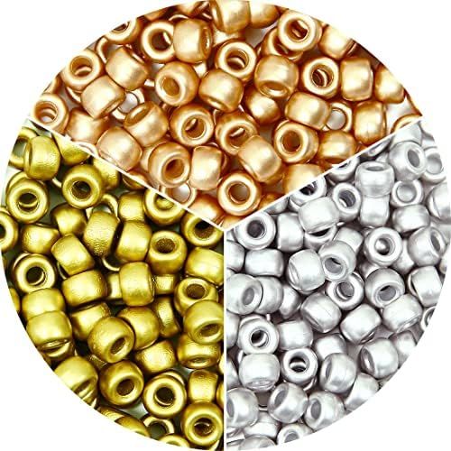 500 Gold, Silver, Rose Gold Pony Beads… | Amazon (US)