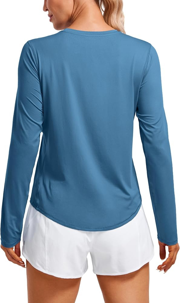 CRZ YOGA Lightweight Long Sleeve Workout Shirts for Women Running UPF 50+ Sun T Shirt High Neck A... | Amazon (US)