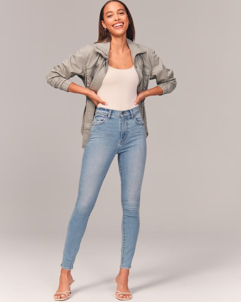 Women's High Rise Super Skinny Jeans | Women's Bottoms | Abercrombie.com | Abercrombie & Fitch (US)