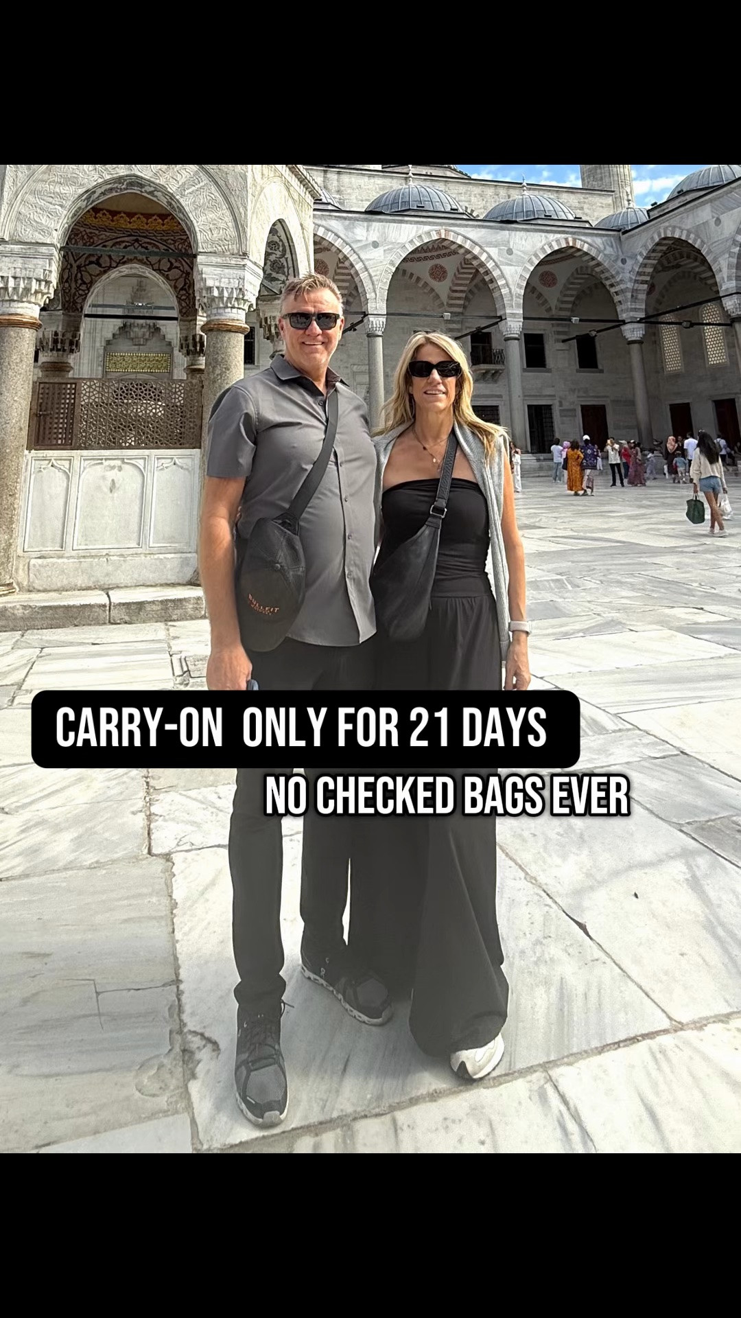 21 days. 1 carry-on. 20+ outfits from this exact formula.
Save this — everything I packed is linked here.
The whole capsule is built around black, white, and grey so every single piece works together. 8 tops, 6 bottoms, 3 layers, 3 shoes, 3 bags. That’s it.    capsulewardrobe #travelcapsulewardrobe #carryononly #packinglight #traveloutfits #ltkstyletip 
No checked bag. No outfit panic. No “I have nothing to wear” on day 14.
I linked every item at multiple price points so you can shop your closet first and fill in the gaps. The linen pants and leather jacket are the two pieces I’d never skip.
Full day-by-day outfit breakdown is in the 21-Day Travel Capsule Wardrobe Planner — message me for details on planner

#LTKTravel #LTKOver40