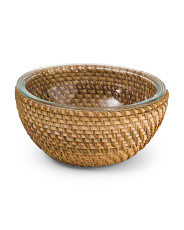 Glass Bowl With Woven Cover | Global Home | Marshalls | Marshalls