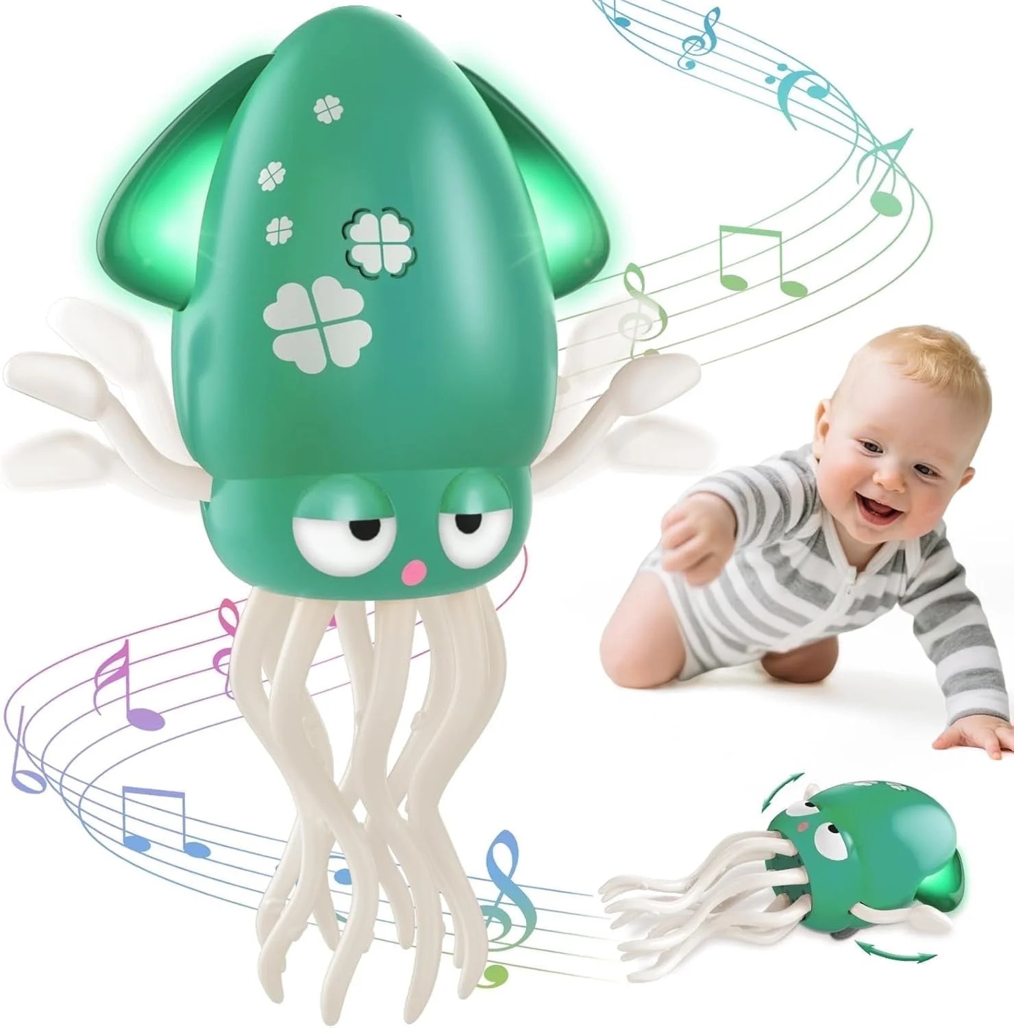 Lvelia Electric Crawling Octopus Toy, Tummy Time Dancing Squid, Crawling Octopus Baby Toy, USB Re... | Walmart (US)