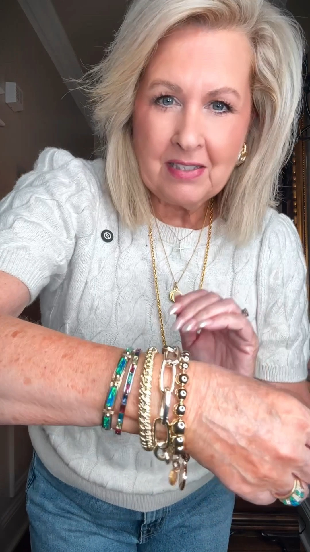 GRWM by adding a few necklaces and a bracelet stack. 

#LTKOver40 #LTKgrwm