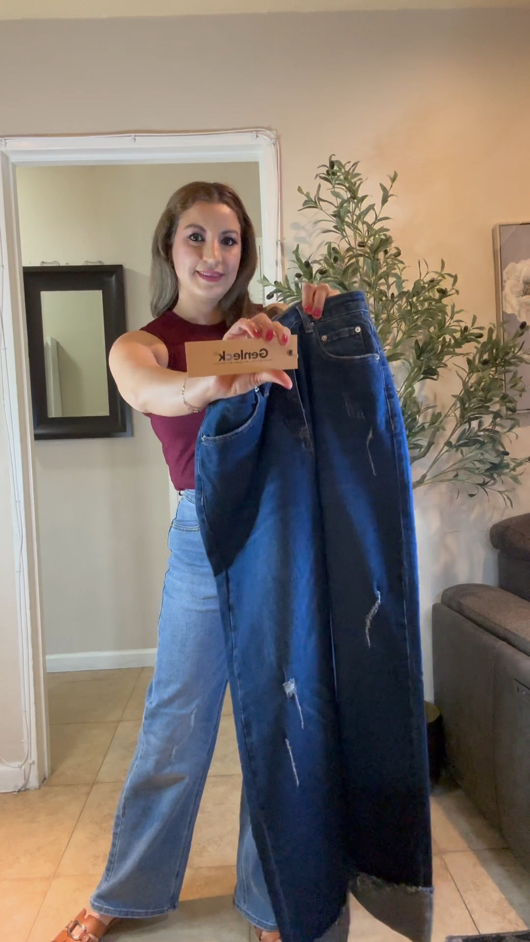 Genleck Women's Wide Leg Cropped Denim Pants, High Waist, Crossover, Boyfriend Style, for Mom, Loose, Elastic.
Size:M

#LTKSummerEdit #LTKStyleTip #LTKMidsize