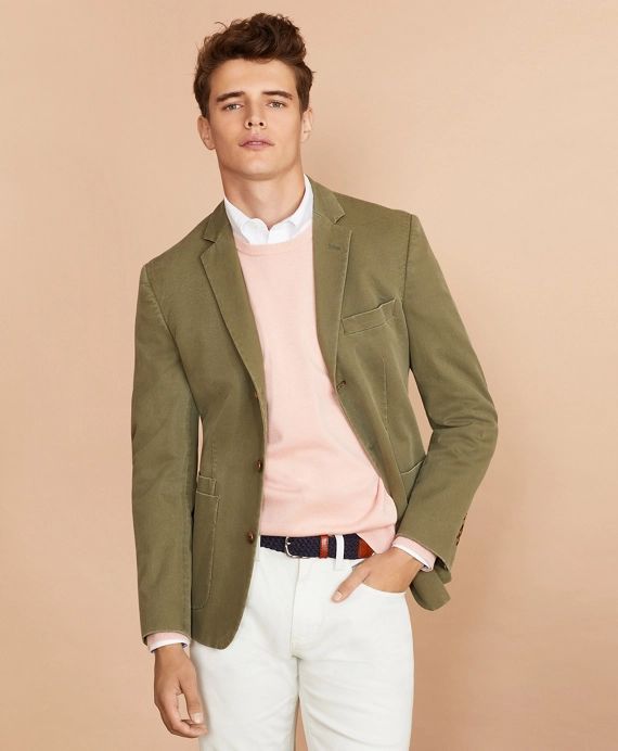 Stretch Cotton Three-Button Sport Coat | Brooks Brothers