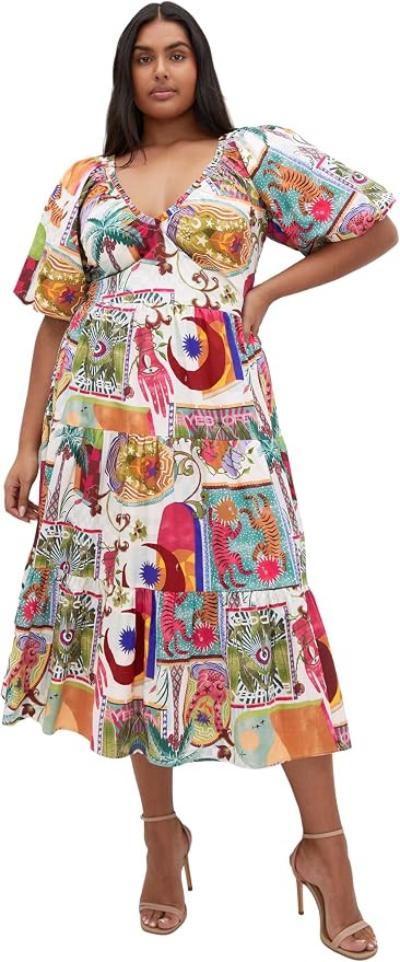 City Chic Women's Plus Size Dress-Simona Print | Amazon (US)