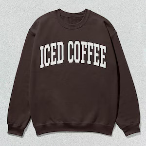 Iced Coffee Sweatshirt Collegiate Crewneck Sweater Unisex - Etsy | Etsy (US)