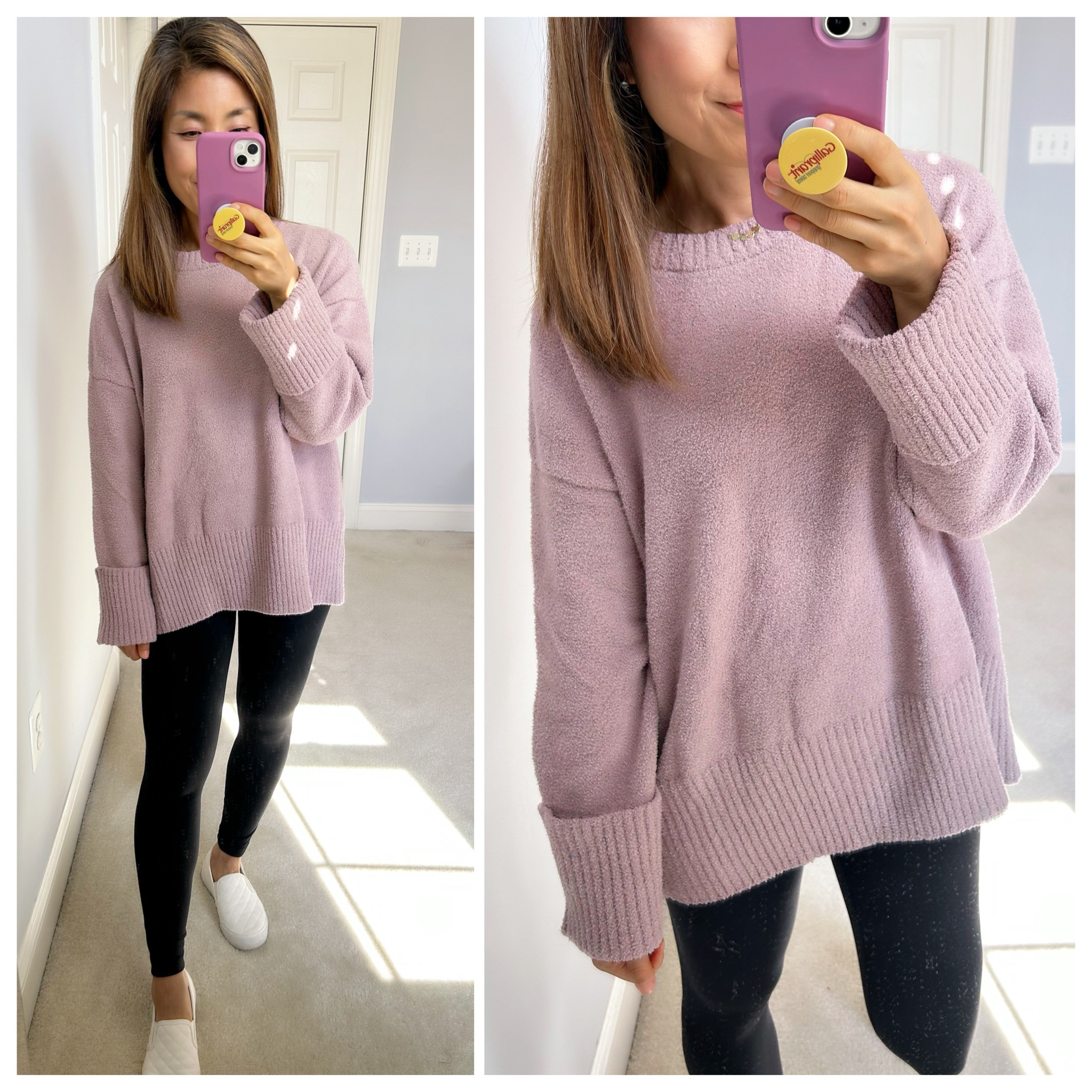 My oversized fuzzy sweater is just too cozy! Gives that Barefoot Dreams feel! 