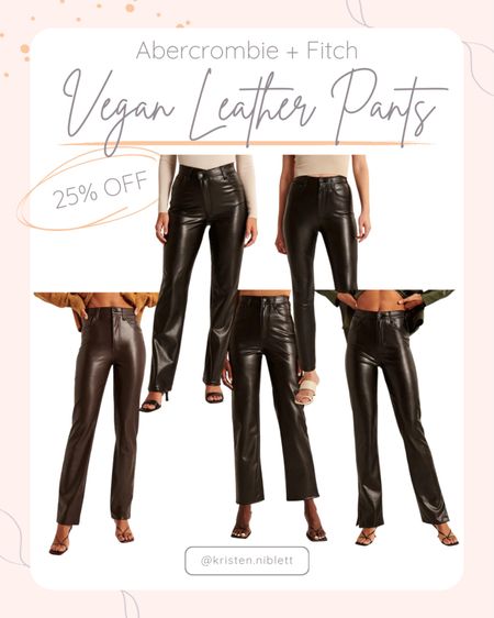 Vegan leather pant sale - Abercrombie + Fitch

Vegan leather. Vegan clothing. Vegan pants. Classic style. Smart casual style. Date night. Workwear. Business casual 

#LTKsalealert #LTKSeasonal #LTKstyletip