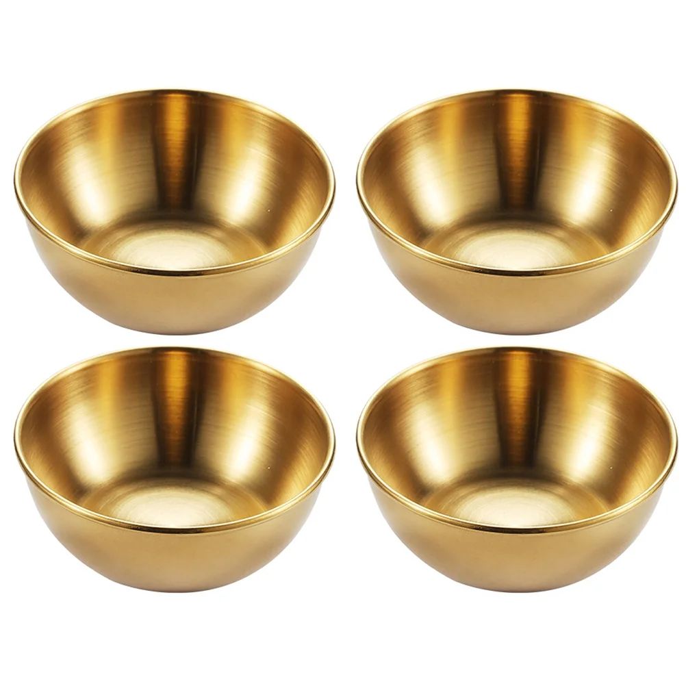 TINKSKY 4pcs Appetizer Serving Tray Stainless Steel Sauce Dishes Spice Dish Plates - Walmart.com | Walmart (US)