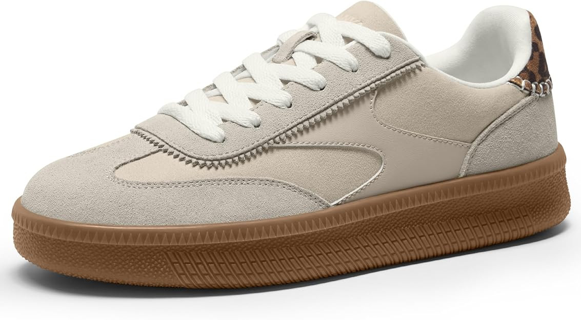 Vilanva Women's Fashion Sneakers Casual Tennis Shoes with Genuine Suede Classic Retro Gum Sole Wa... | Amazon (US)