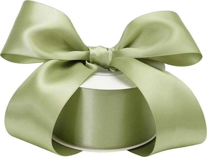 Sage Green Ribbon Double Face Satin Ribbon 2 Inch Moss Ribbon for Wedding Bridal Bouquet Crafts D... | Amazon (US)
