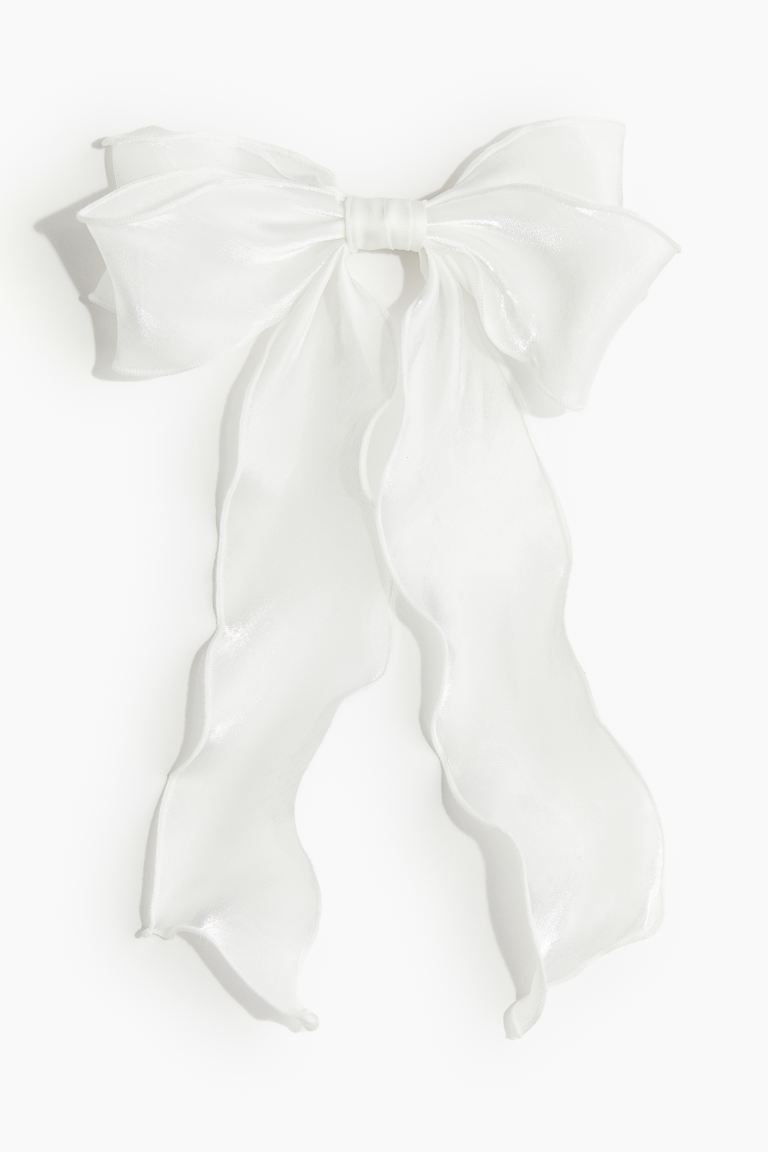 Hair Clip with Bow - White - Ladies | H&M US | H&M (US + CA)