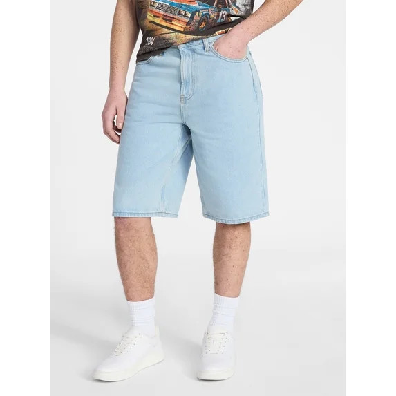 No Boundaries Men’s Denim Shorts, 100% Cotton, 12” Inseam, Sizes 28-44 | Walmart (US)