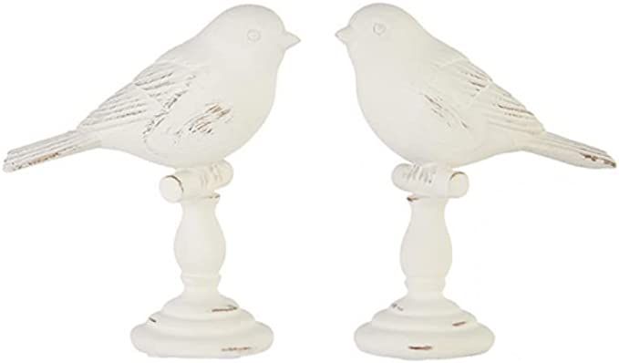 The Bridge Collection Elegant Bird Finial Figurine Set, 2-Piece (Whitewashed) | Amazon (US)