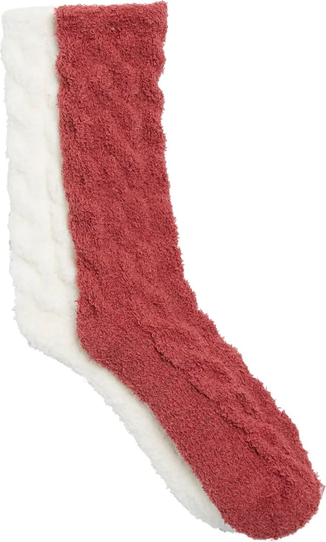 Butter Cable Knit Crew Socks - Pack of 2 | Nordstrom Rack