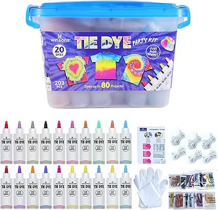 WINSONS Tie Dye Kit, 20 Colours Non Toxic Permanent Fabric Dye Art Set for Kids Women for Homemad... | Amazon (CA)