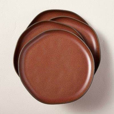 Stoneware Exposed Rim Dessert Plate Set of 4 Cinnamon - Hearth &#38; Hand&#8482; with Magnolia | Target