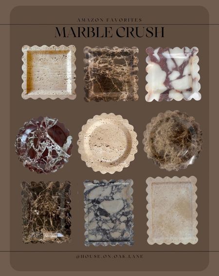 Marble travertine scalloped trays from Amazon 

#LTKhome #LTKstyletip #LTKfindsunder50