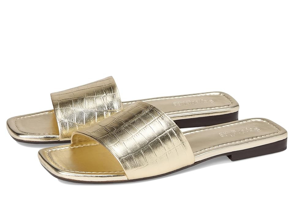Seychelles Paris Croco Leather Slide Women's Wedge Shoes Gold : 6.5 M | Zappos