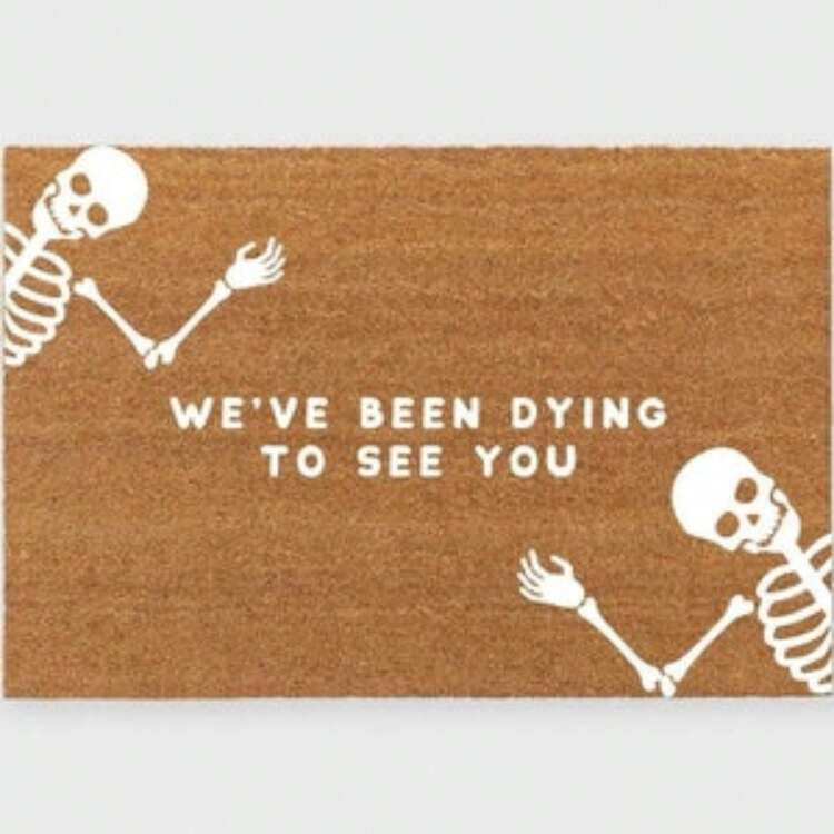 Halloween Decorations We've Been Dying To See You Doormat,Dancing Skeletons Doormat,Skeleton Doormat,Bones Doormat,Spooky Doormat,Halloween Doormat,Halloween Rug Kitchen Floor Mat Outdoor Rug Bathroom Rug Western Home Decor Kitchen Mat Bathroom Mat | SHEIN