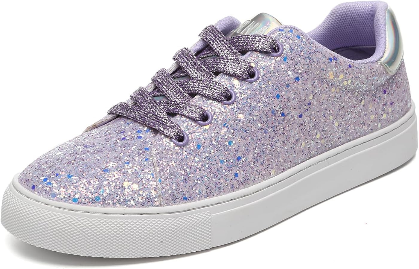 Bernal Women Glitter Sneakers Fashion Shiny Sparkle Sneakers Non Slip Lace Up Walking Shoes | Amazon (US)