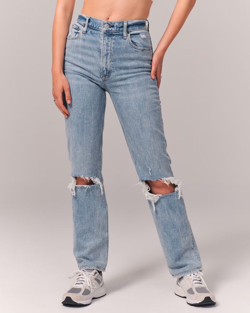 Women's Ultra High Rise 90s Straight Jean | Women's | Abercrombie.com | Abercrombie & Fitch (US)