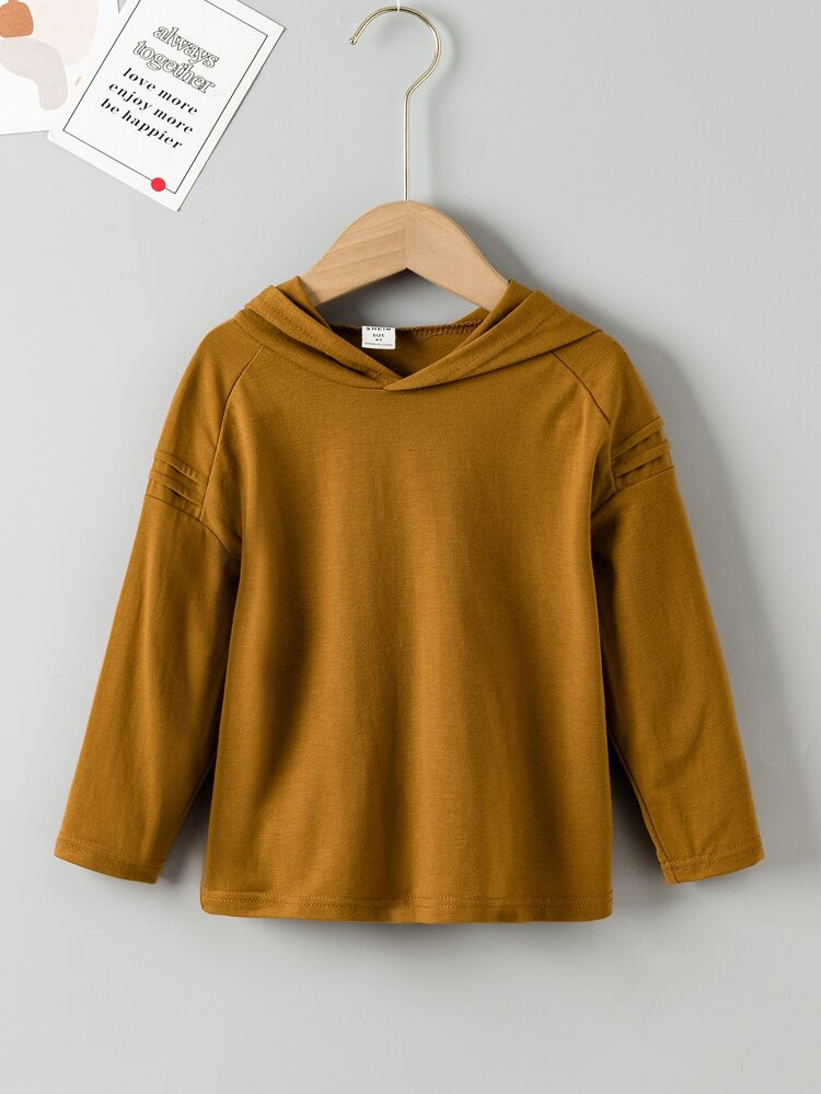 New
     
      Toddler Boys Solid Hooded Tee | SHEIN