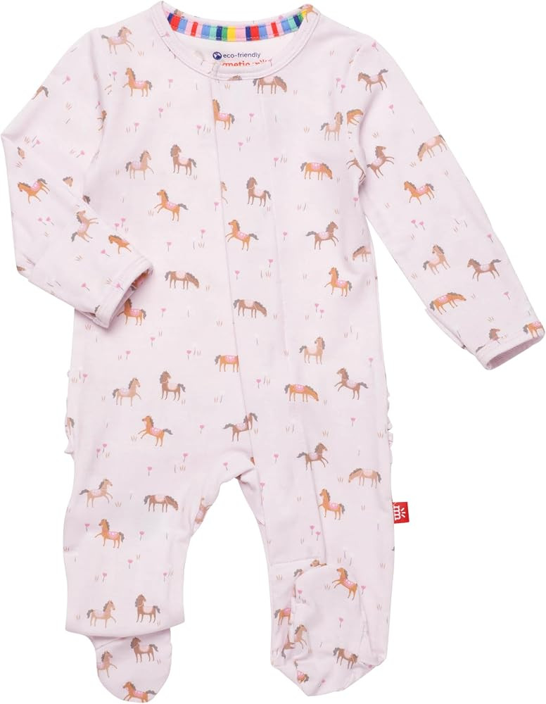 Magnetic Me Girls Modal Magnetic Baby Footie Pajamas | Silky Soft Modal Fabric | Baby Sleepers Av... | Amazon (US)