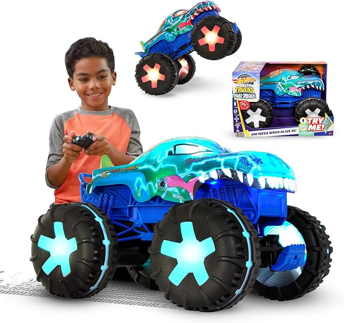Hot Wheels Monster Trucks Remote Control Car, 1:15 Scale Mega-Wrex Alive Battery-Powered RC Vehic... | Amazon (UK)