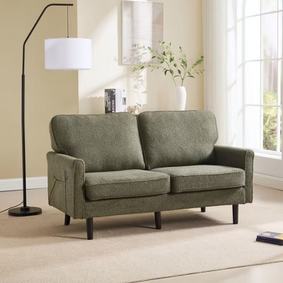 Modern and Functional Love Seat: 2-Seater, USB, Removable Pillow Cover | Target