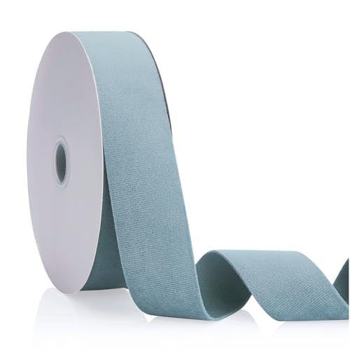 Dusty Blue 1.5 inch Velvet Ribbon, Double Faced Continuous 20 Yards Velvet Ribbon Use for Christmas Tree Ornaments,Gift Wrapping,Bow Making,Wreath Decoration,Wedding Boutonnieres,Handmade Crafts | Amazon (US)