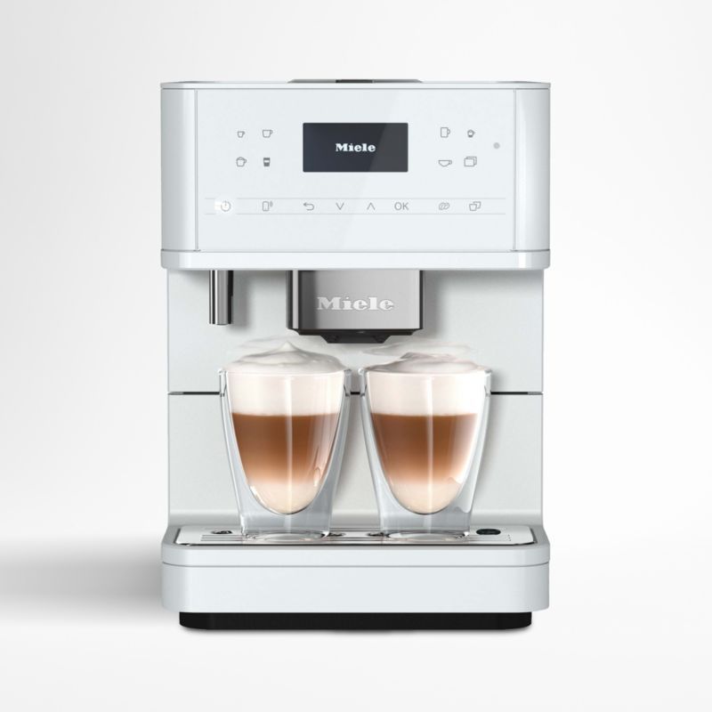 Miele CM6160 White Lotus Countertop Coffee and Espresso Machine with MilkPerfect | Crate & Barrel | Crate & Barrel